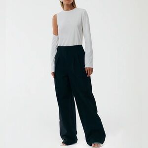 Tibi | Black Stella Crispy Nylon Pleated Pant